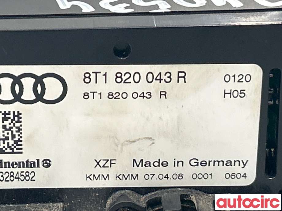 Varmeapparat betjening til Audi A4 2007-2014 (Type IV) (B8) (B8) (AUDI|8T1820043AK|A2C53284582|8T1820043R)
