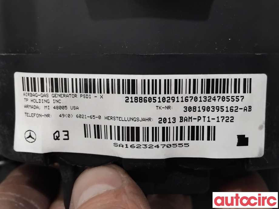 Airbag rattpute til Mercedes CLA 2013-2019 (C117) (C117) (MERCEDES|A0008605503|308190395162-AB|)
