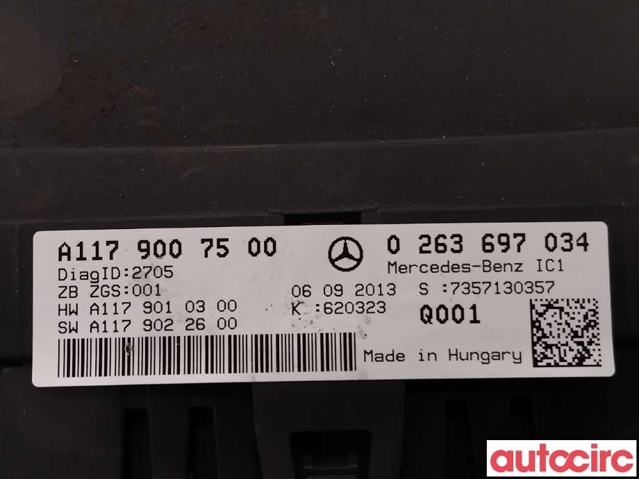 Instrumentpanel til Mercedes CLA 2013-2019 (C117) (C117) (MERCEDES|A1179007500|0263697034|A1179007301)
