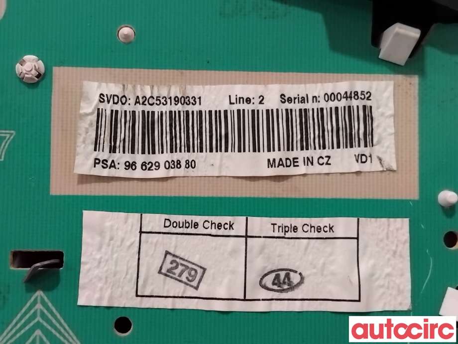 Instrumentpanel til Peugeot 207 2006-2012  (PEUGEOT|610624|A2C53190331|6103CS)