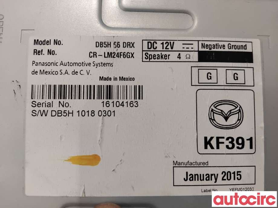 Bilstereo diverse til Mazda 2 2015-2019 (Type III, Fase 1)  (MAZDA|DB5H-66-DRX|CR-LM24F6GX|DB5H66DRX)