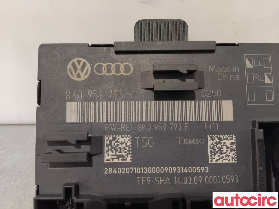 Styreenhet dør venstre foran til Audi Q5 2008-2012 (Type I, Fase 1)  (AUDI|8K0959793H||8K0959793E)
