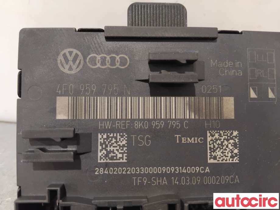 Styreenhet dør venstre foran til Audi Q5 2008-2012 (Type I, Fase 1)  (AUDI|8K0959795C||4F0959795N)