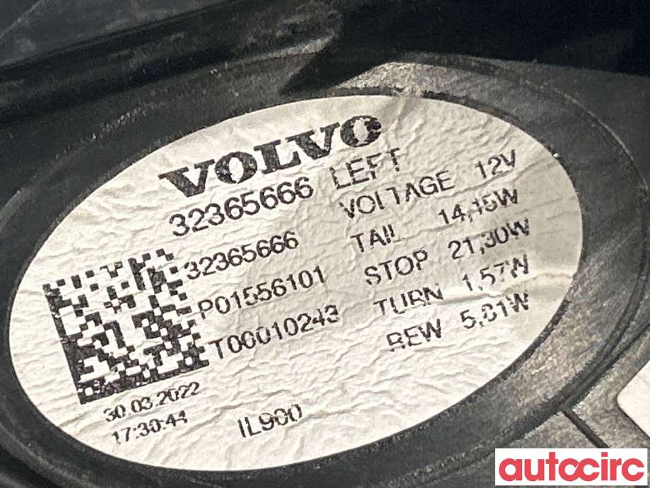 Baklykt venstre til Volvo C40 Recharge 2021-2024  (VOLVO|32365666)