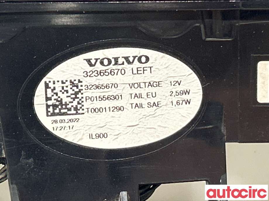 Baklykt venstre til Volvo C40 Recharge 2021-2024  (VOLVO|32365670)