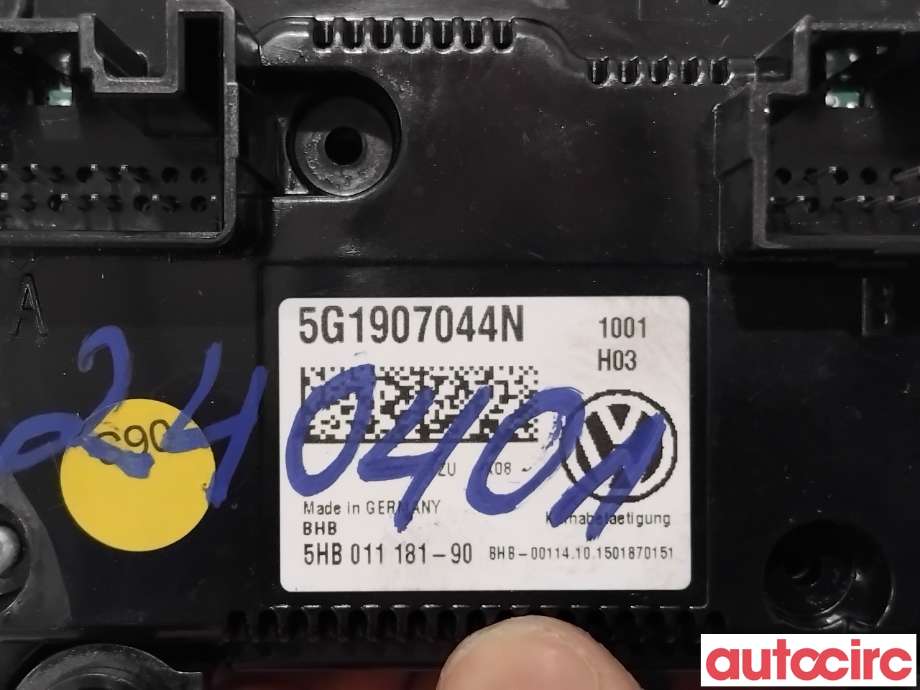Varmeapparat betjening til VW Golf VII 2012-2017 (Fase 1)  (VOLKSWAGEN|5G1907044N|5HB011181-90|5G1907044AE)