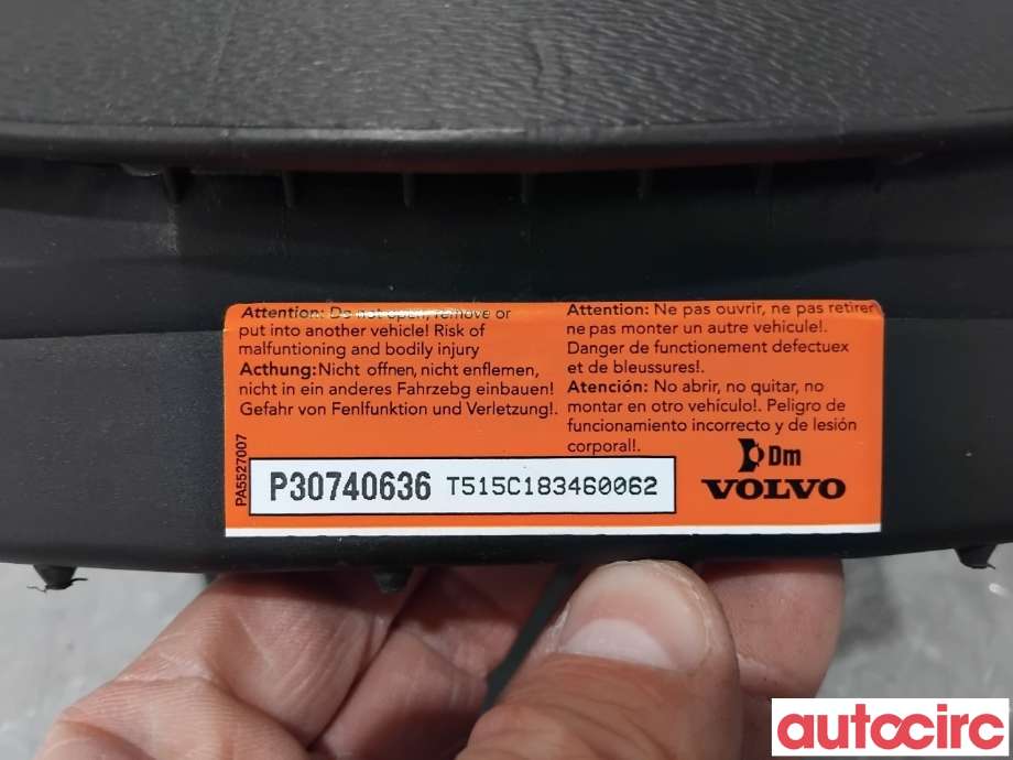 Airbag rattpute til Volvo XC60 2008-2013 (Type I, Fase 1)  (VOLVO|30740636|)