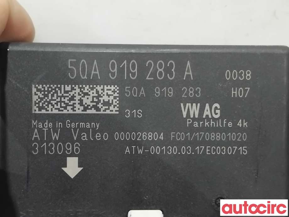 Styreenhet parkering til Škoda Octavia 2017-2020 (Type III, Fase 2)  (SKODA|5QA919283A|313096)