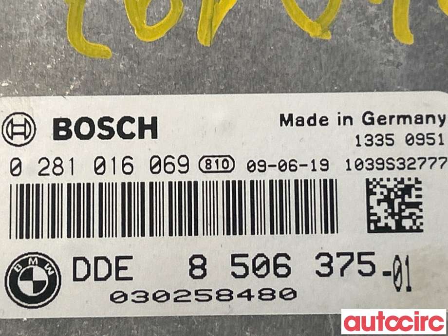 Styreenhet motor til BMW 3-Serie 2005-2011 (E90/E91/E92/E93) (E90/E91/E92/E93) (BMW|12145A48DA9|0281016069|8506375)