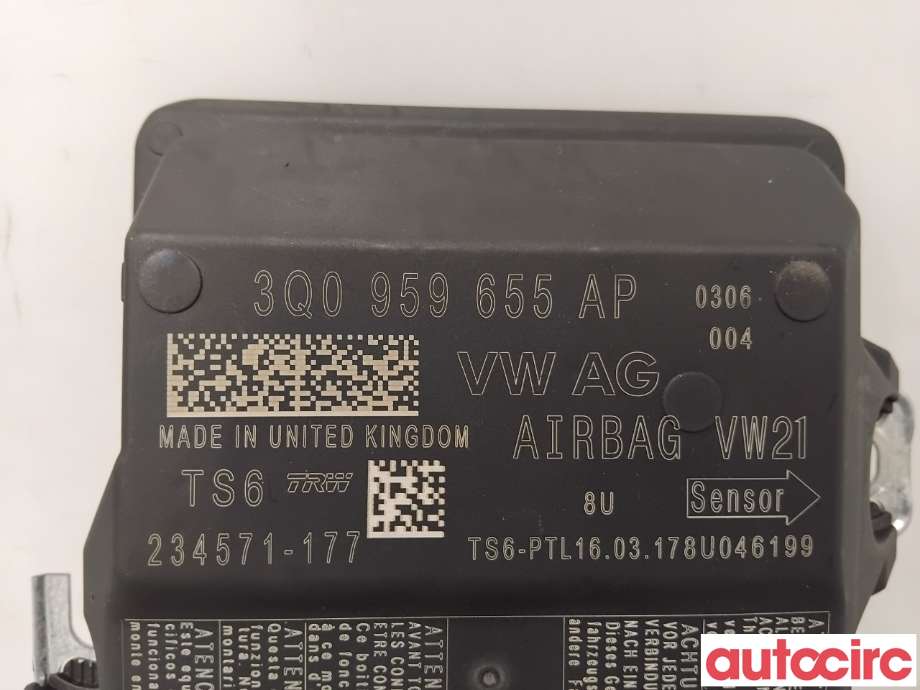 Airbag elektronikk til Škoda Octavia 2017-2020 (Type III, Fase 2)  (SKODA|3Q0959655AP|234571-177)
