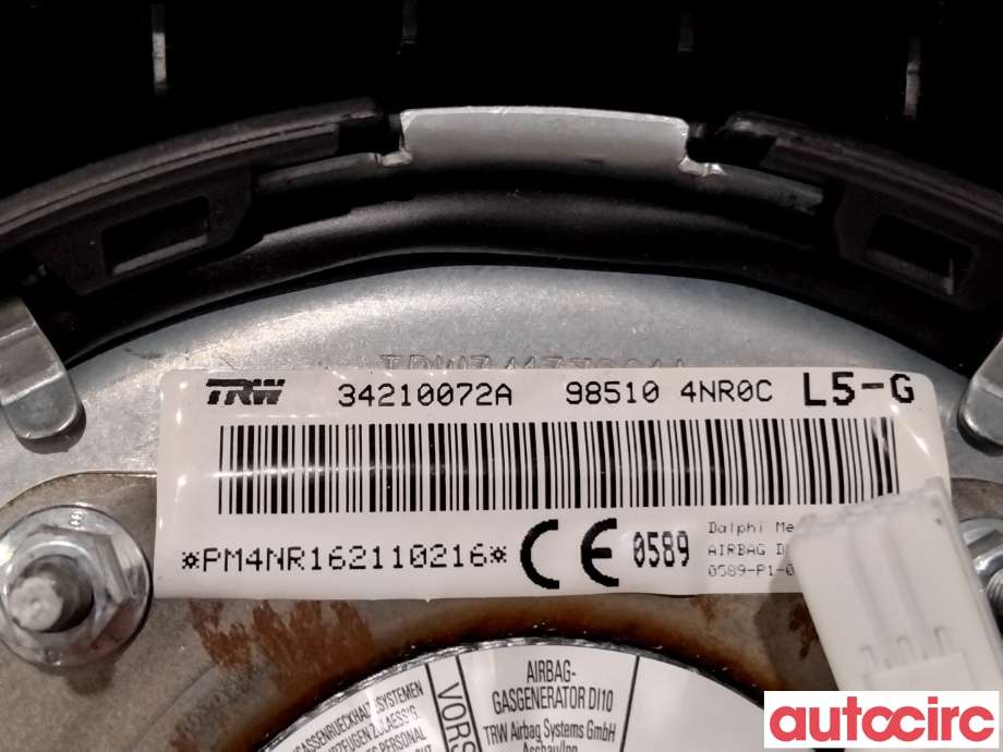 Airbag rattpute til Nissan Leaf 2011-2017 (Type I)  (NISSAN|985104NR0C|34210072A)