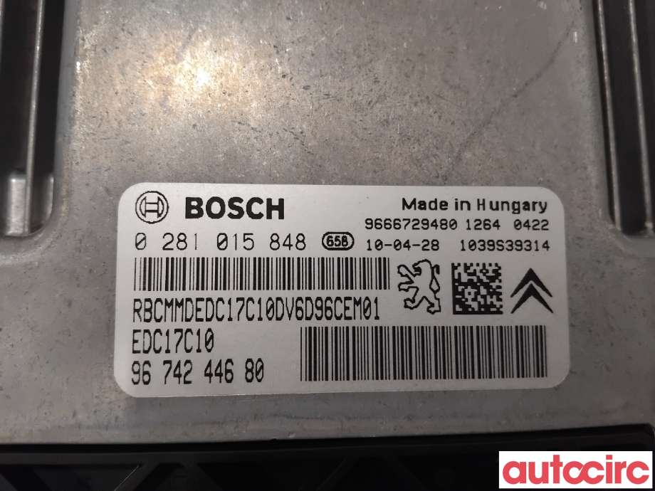 Styreenhet motor til Citroën C3 2010-2016 (Type II)  (CITROEN|1944F7|0281015848|9674244680)
