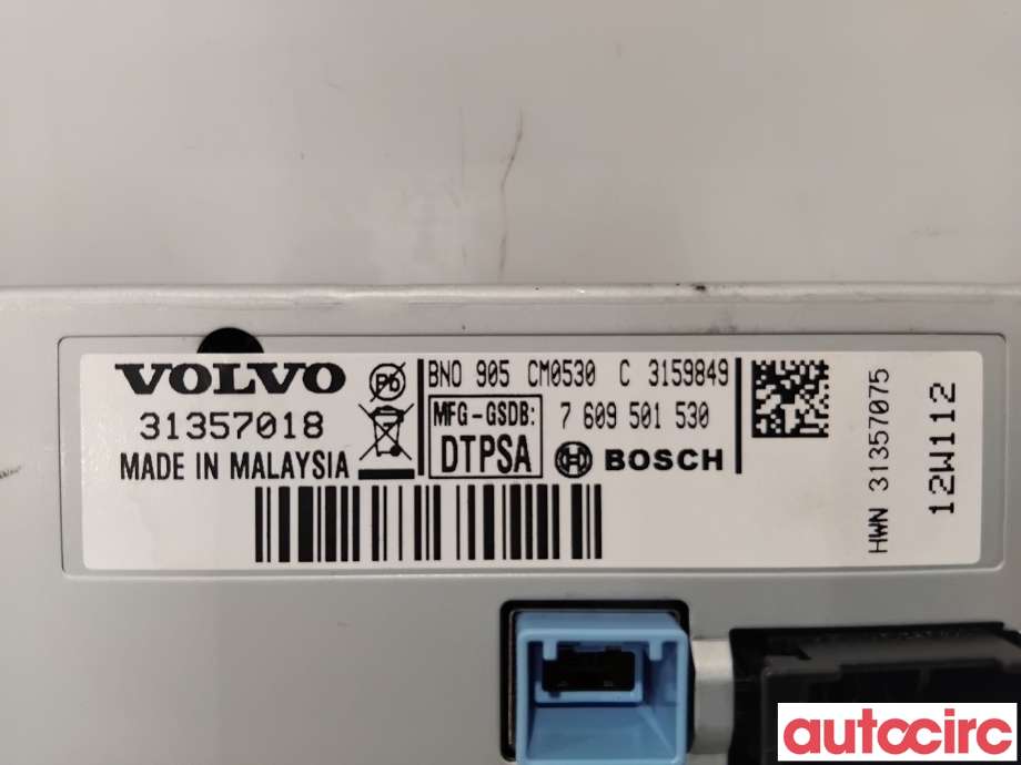 Instrument kjørecomputer til Volvo XC60 2008-2013 (Type I, Fase 1)  (VOLVO|36050609|7609501530|31357075)