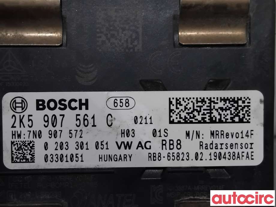 Sensor radar til VW Caddy 2015-2020 (Type III, Fase 3) (VOLKSWAGEN|2K5907561C|0203301051)