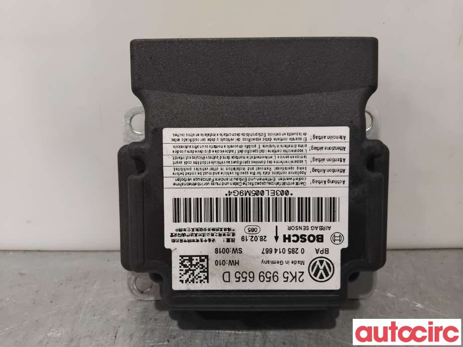 Airbag elektronikk til VW Caddy 2015-2020 (Type III, Fase 3) (VOLKSWAGEN|2K5959655D|0285014667)
