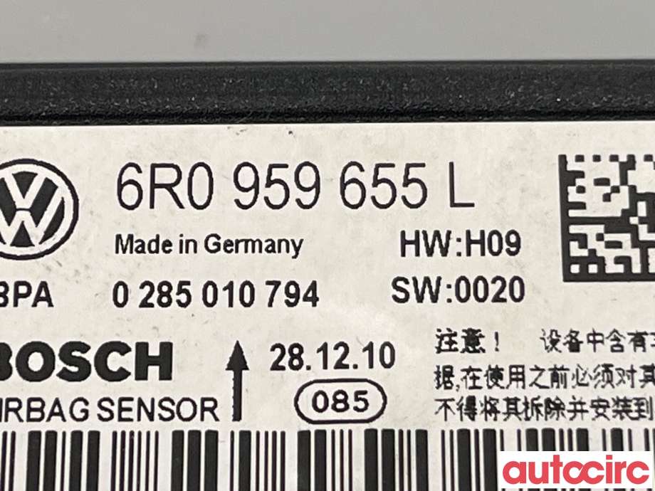 Airbag elektronikk til VW Polo 2009-2014 (Type V, Fase 1) (VOLKSWAGEN|6R0959655L)