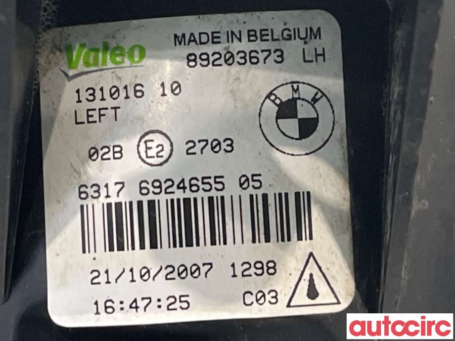 Tåkelykt venstre foran til BMW X3 2007-2010 (Fase 2) (E83) (E83) (BMW|6317692455|13101610|)