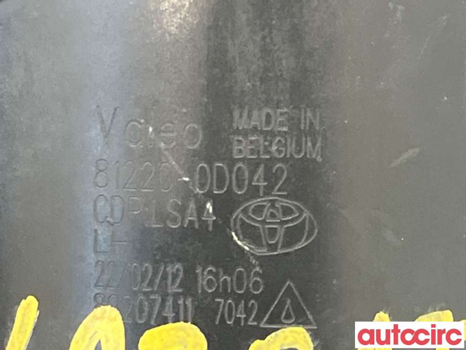 Tåkelykt venstre foran til Toyota Avensis 2009-2015 (Type III, Fase 1)  (TOYOTA|8122002130|89210657|)