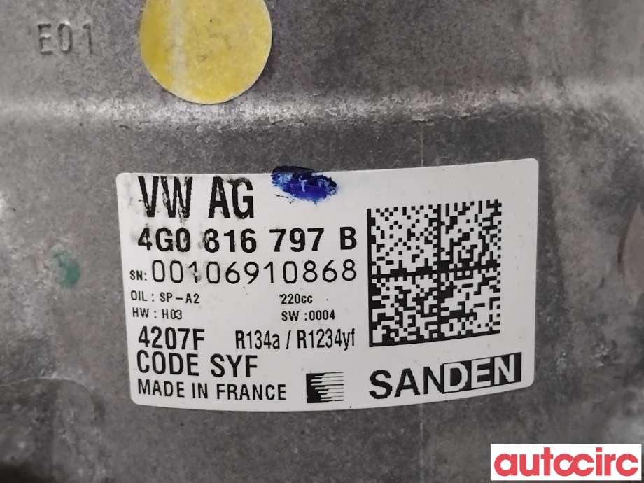 Aircondition kompressor til Audi e-tron 2018-->>  (AUDI|4G0816797E|4207|4G0816797F)