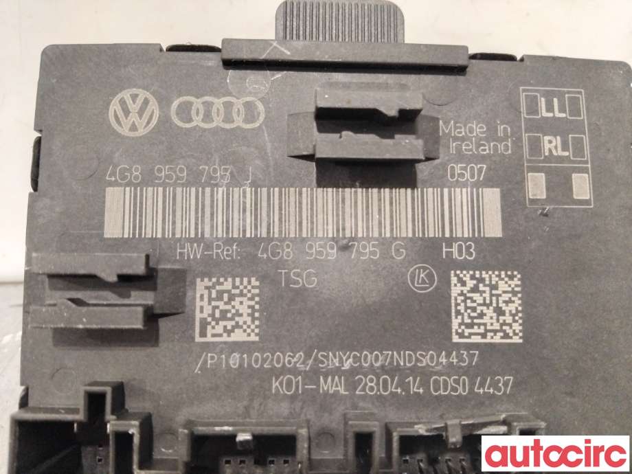 Styreenhet dør venstre foran til Audi A6, Allroad 2012-2014 (Type III, Fase 1) (C7) (C7) (AUDI|4G8959795H||4G8959795J)