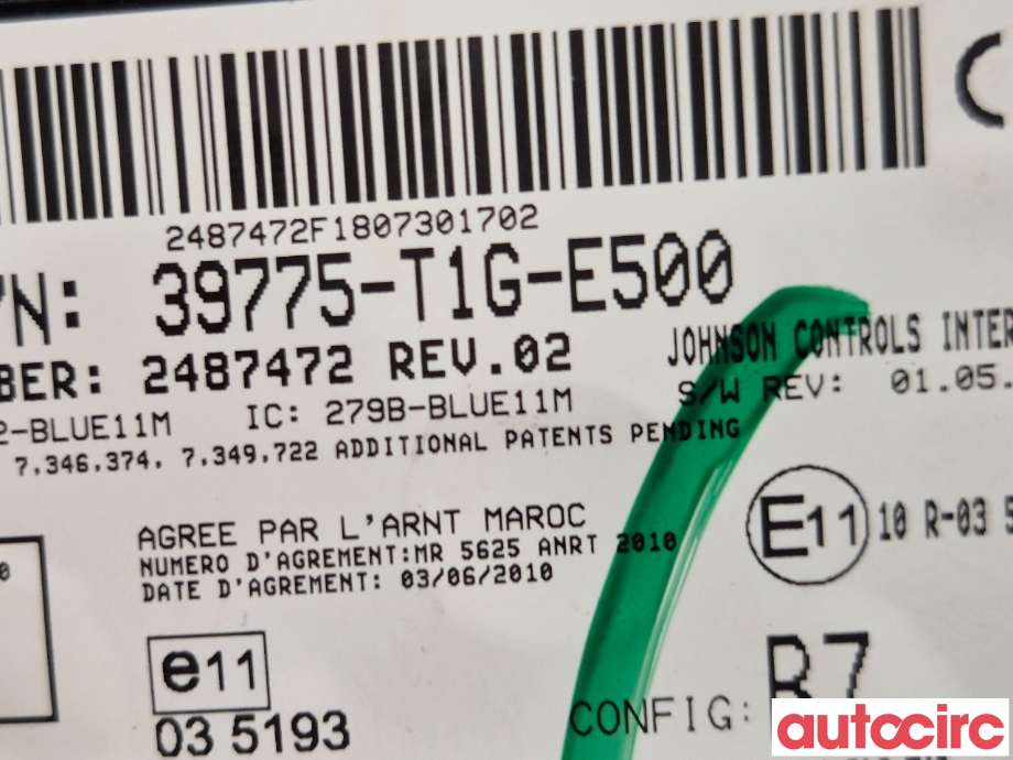 Styreenhet bluetooth til Honda CR-V 2012-2018 (Type IV)  (HONDA|39775-TIG-E500|)