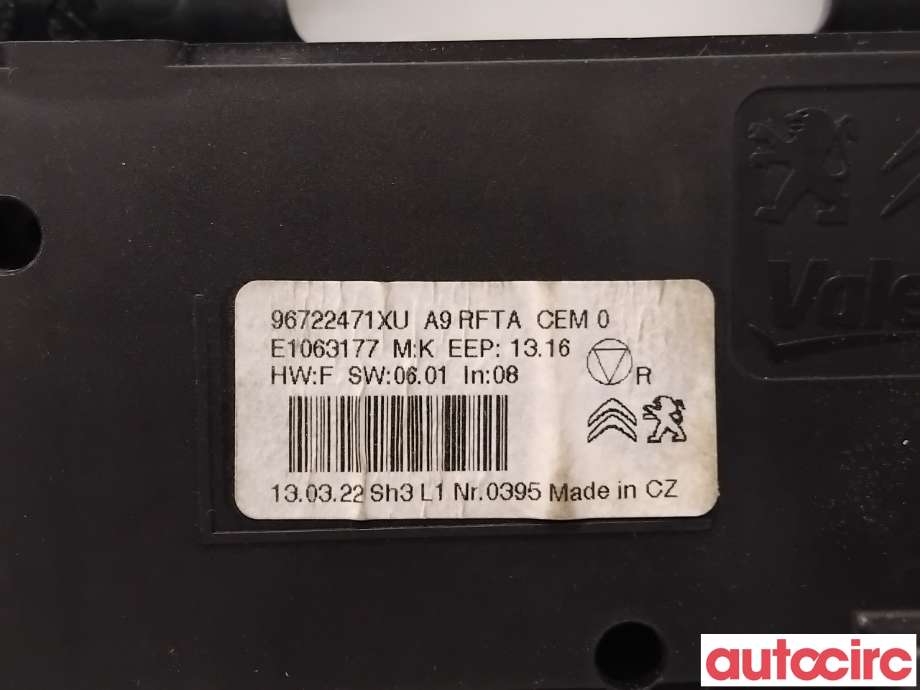 Varmeapparat betjening til Peugeot 208 2012-2019 (Type I)  (PEUGEOT|96722471XU||9819570680)