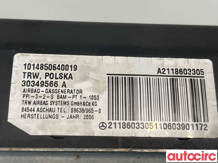 Airbag passasjer til Mercedes E-Klasse 2006-2009 (Fase 2) (W211) (W211) (MERCEDES|A2118601305)