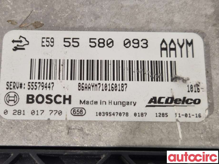 Styreenhet motor til Opel Astra J 2010-2015  (OPEL|55579447||55580093)