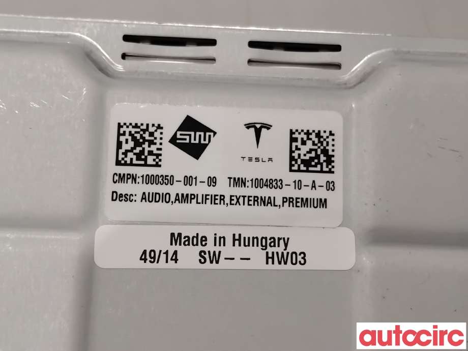 Bilstereo forsterker til Tesla Model S 2013-2016 (Fase 1)  (TESLA|1004833-10-A|)