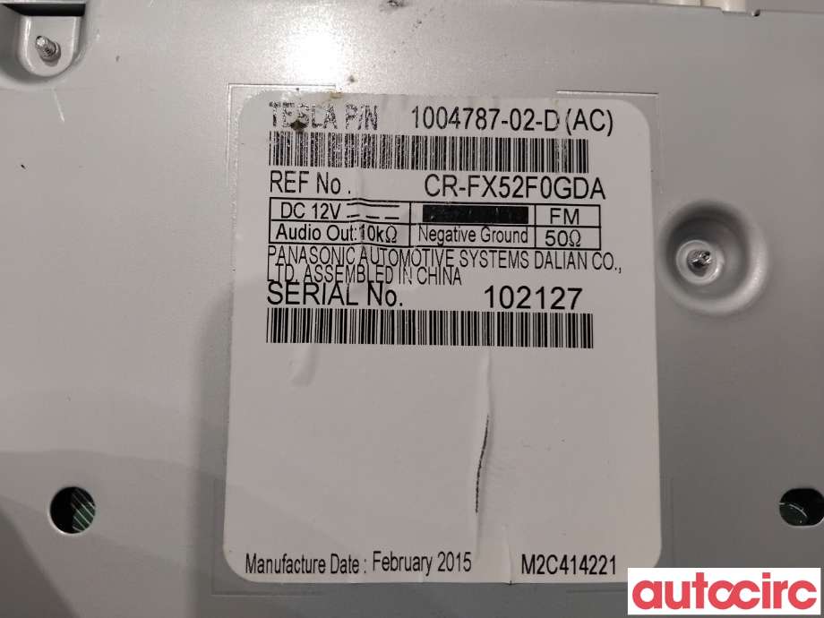 Bilstereo til Tesla Model S 2013-2016 (Fase 1)  (TESLA|1052609-00-A|CR-FX42F0GDA|1004787-02-D)