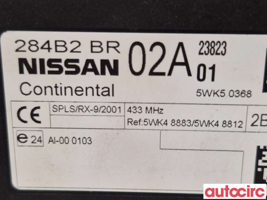 Styreenhet comfort (BCM) til Nissan Qashqai 2010-2014 (Type I, Fase 2)  (NISSAN|284B2BR02A|)