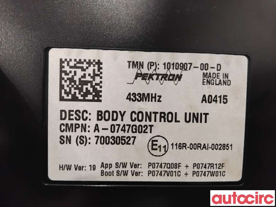 Styreenhet diverse til Tesla Model S 2013-2016 (Fase 1)  (TESLA|1010907-00-G|70030527|1010907-00-D)