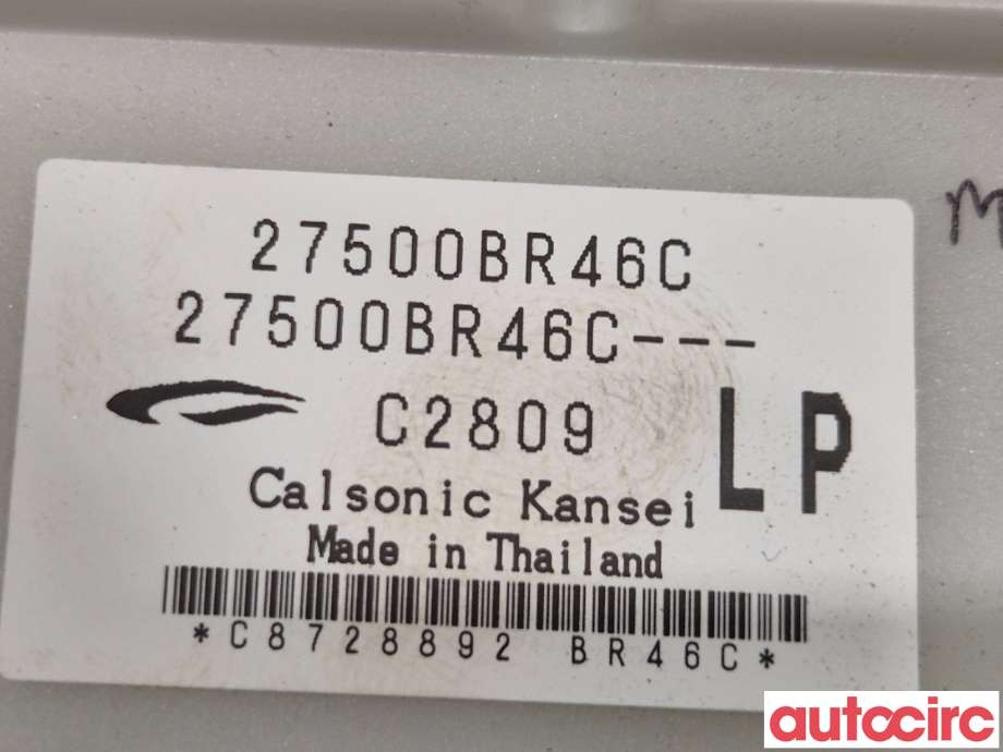 Varmeapparat betjening til Nissan Qashqai 2010-2014 (Type I, Fase 2)  (NISSAN|27500BR46C|)