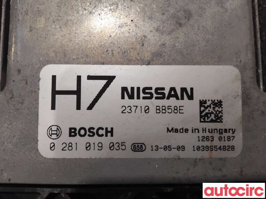 Styreenhet motor til Nissan Qashqai 2010-2014 (Type I, Fase 2)  (NISSAN|23710BB58E|0281019035)