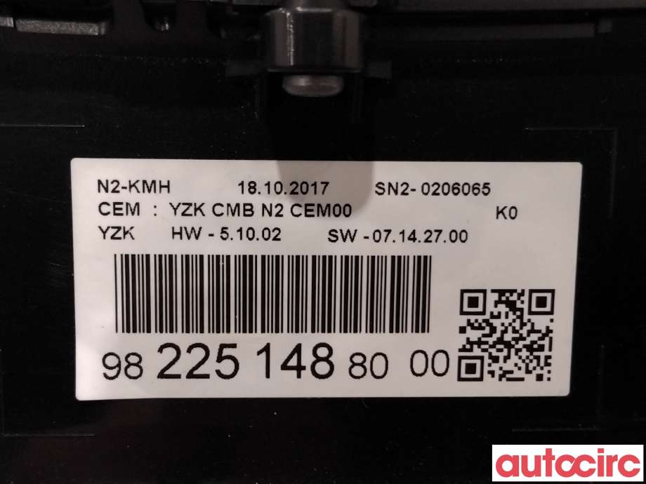 Instrumentpanel til Peugeot Expert 2016-->> (Type III)  (PEUGEOT|9837473080||9822514880)