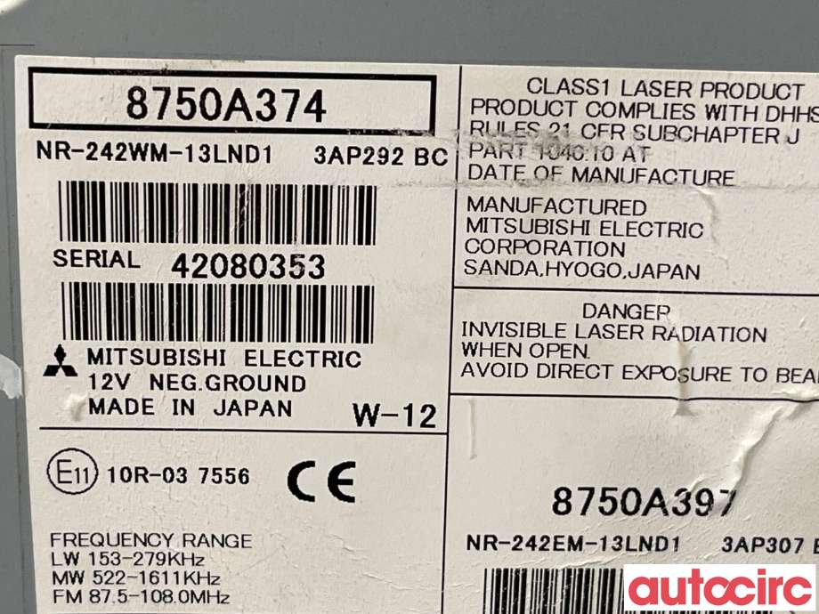 Bilstereo til Mitsubishi Outlander 2012-2015 (Type III, Fase 1)  (MITSUBISHI|8701A495|)