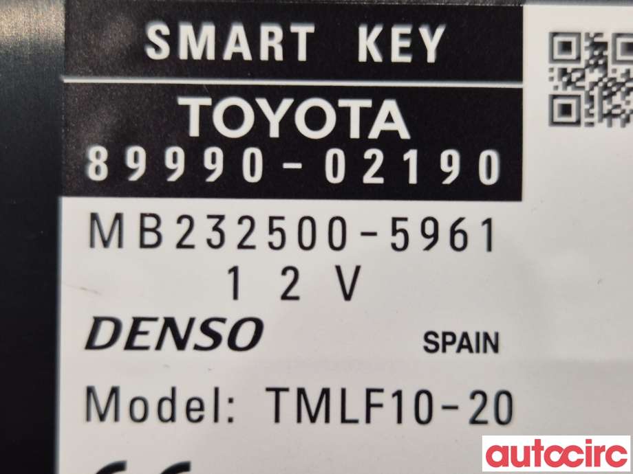 Styreenhet nøkkelfri/keyless til Toyota Auris 2013-2015 (Type II, Fase 1)  (TOYOTA|8999002191||89990-02190)