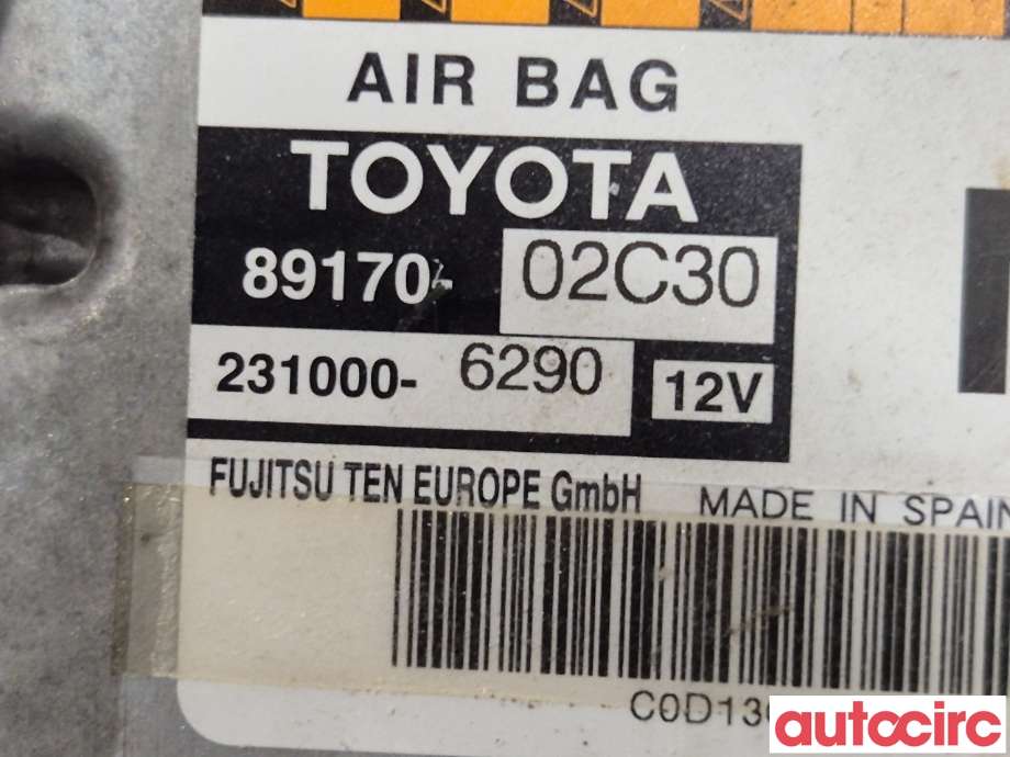 Airbag elektronikk til Toyota Auris 2013-2015 (Type II, Fase 1)  (TOYOTA|8917002C30|231000-6290|89170-02C30)