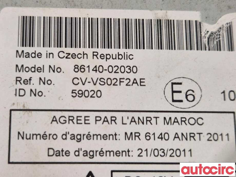 Bilstereo til Toyota Auris 2013-2015 (Type II, Fase 1)  (TOYOTA|8614002030|)