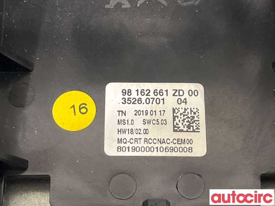 Bryter diverse til Opel Combo E 2019-->> (OPEL|98162661ZD)
