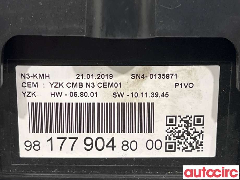 Instrumentpanel til Opel Combo E 2019-->>  (OPEL|9817790480)
