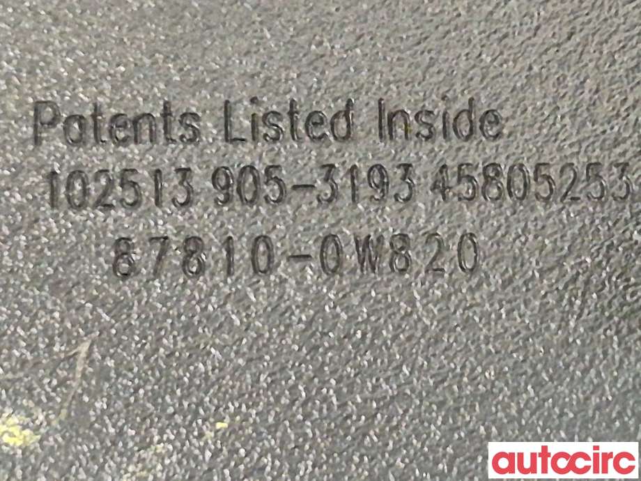 Speil innvendig til Toyota Auris 2013-2015 (Type II, Fase 1)  (TOYOTA|878100W820||87810-0W820)