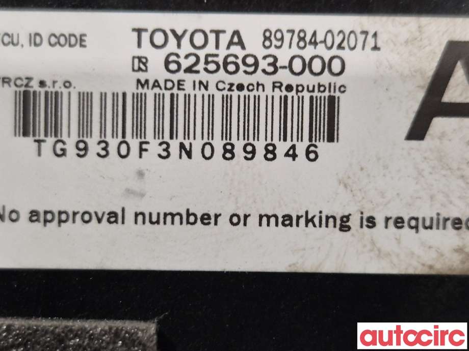 Styreenhet diverse til Toyota Auris 2013-2015 (Type II, Fase 1) (TOYOTA|8978402071||89784-02071)