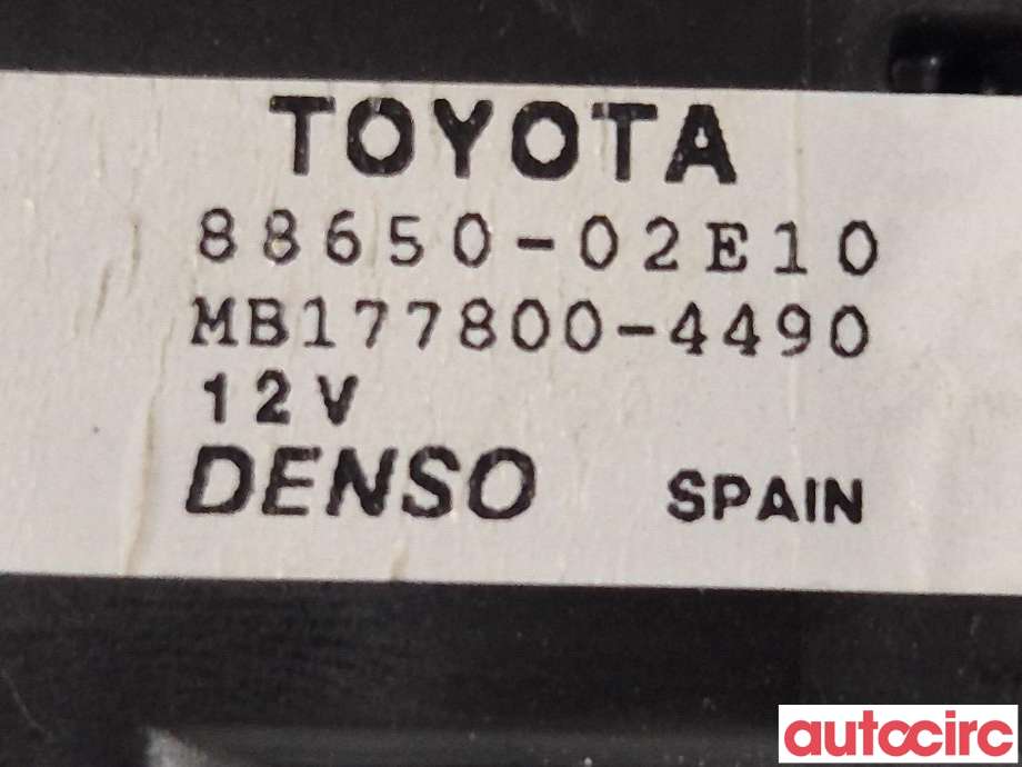 Styreenhet klima/aircondition til Toyota Auris 2013-2015 (Type II, Fase 1)  (TOYOTA|8865002A80|)