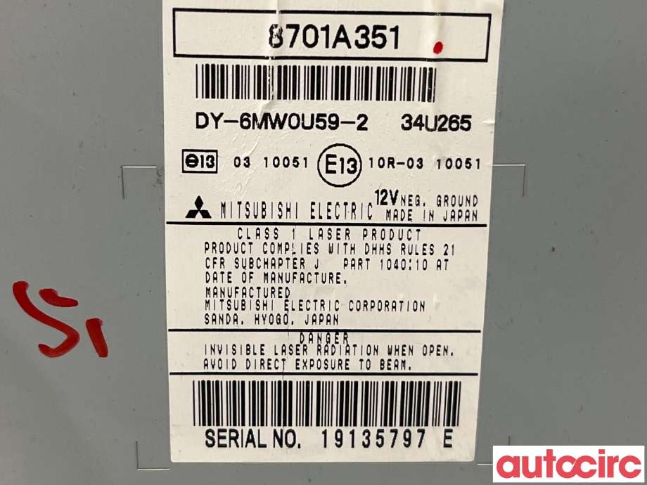 Bilstereo til Mitsubishi ASX 2010-2019  (MITSUBISHI|8701A351)
