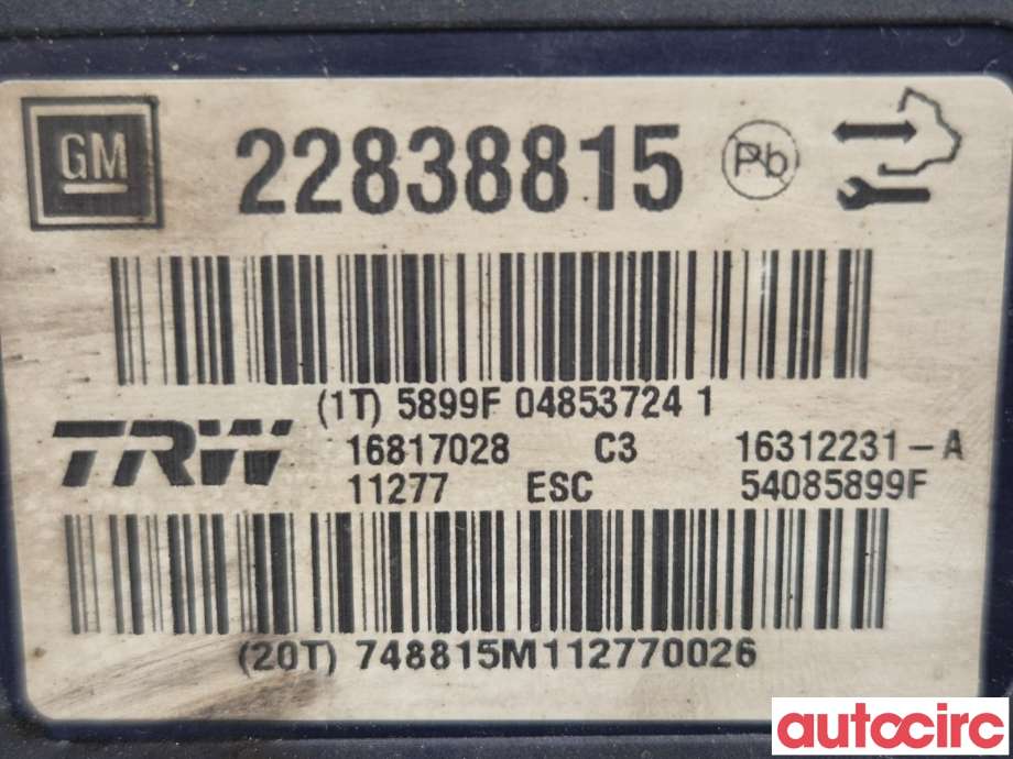 ABS sentral til Opel Insignia A 2009-2014  (OPEL|22757652|16817028|22838815)