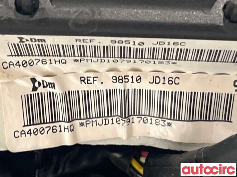 Airbag rattpute til Nissan Qashqai 2007-2010 (Type I, Fase 1)  (NISSAN|98510JD16C)