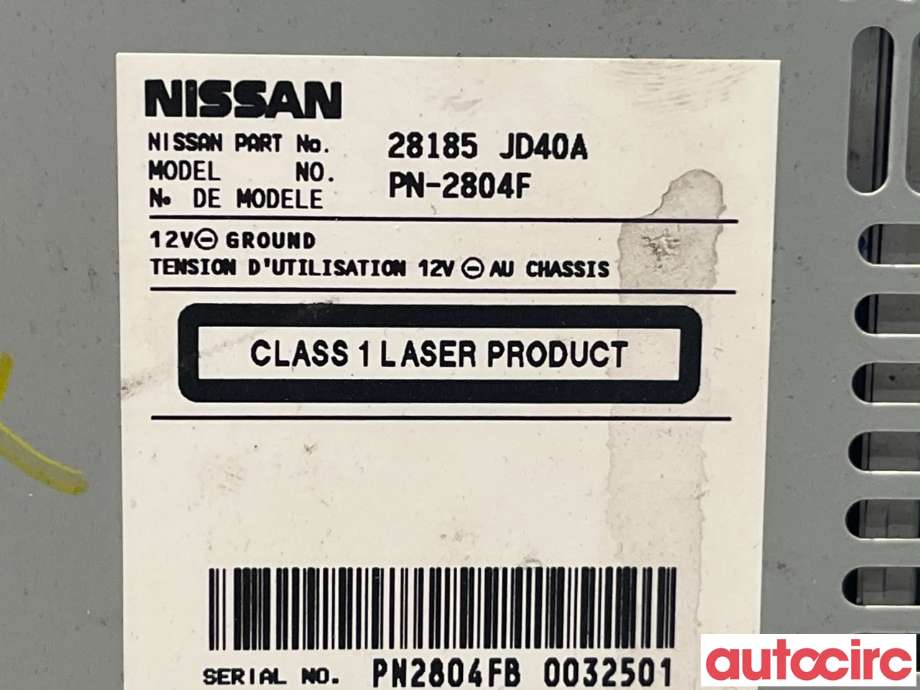 Bilstereo til Nissan Qashqai 2007-2010 (Type I, Fase 1)  (NISSAN|28185JD40A)