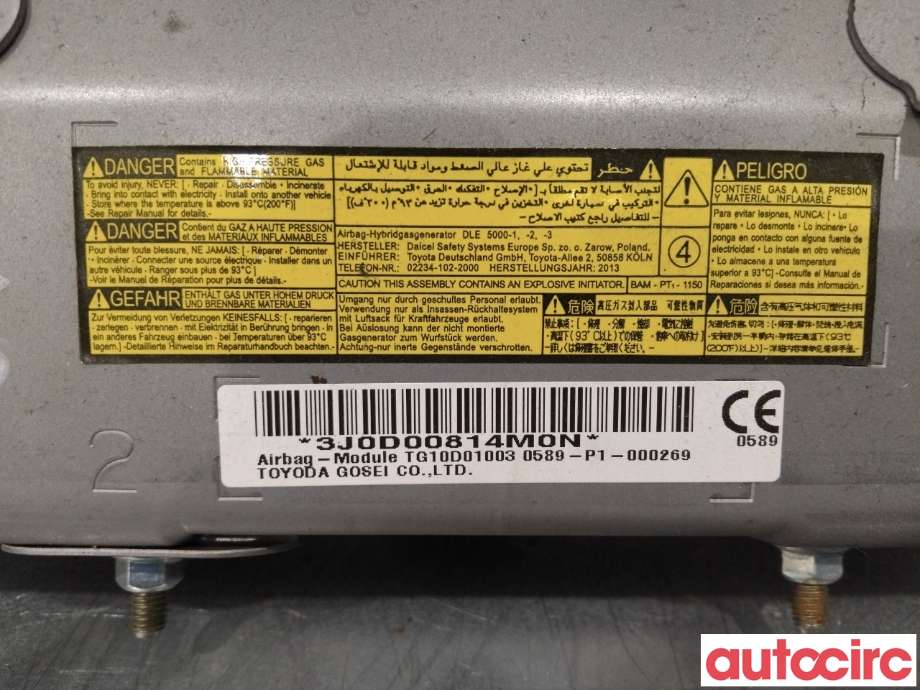 Airbag kne til Toyota Yaris 2012-2014 (Type III, Fase 1)  (TOYOTA|739000D031C0)
