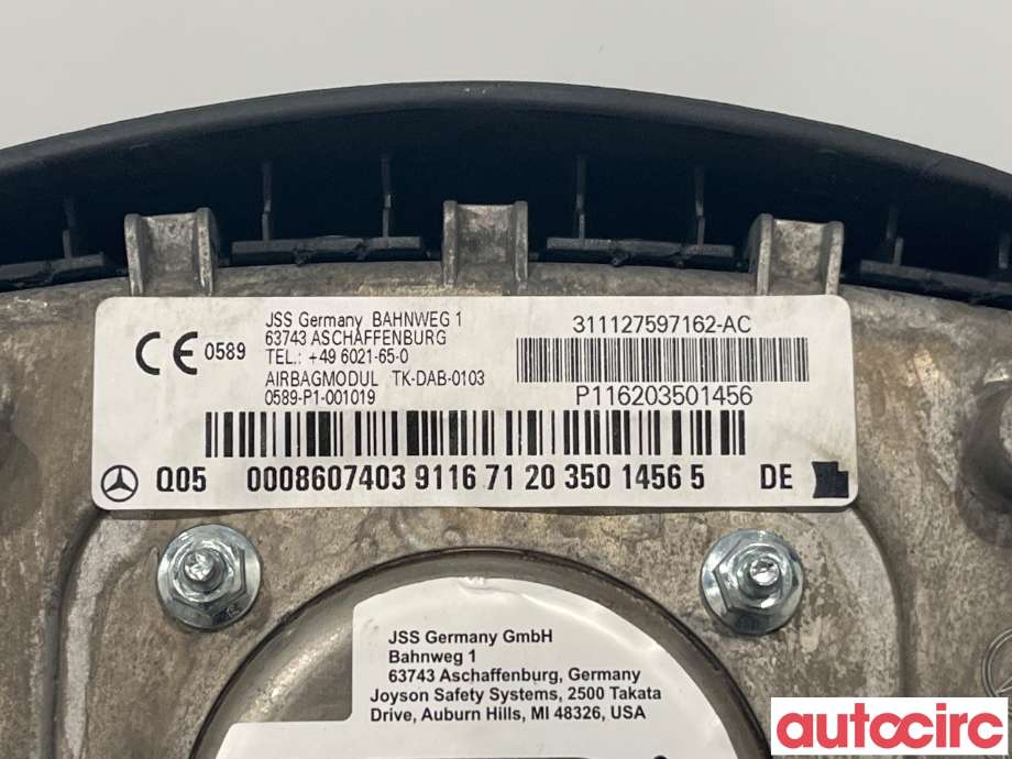 Airbag rattpute til Mercedes A-Klasse 2005-2012 (W169) (W169) (MERCEDES|A0008607403)